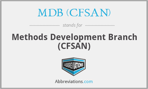 MDB (CFSAN) - Methods Development Branch (CFSAN)